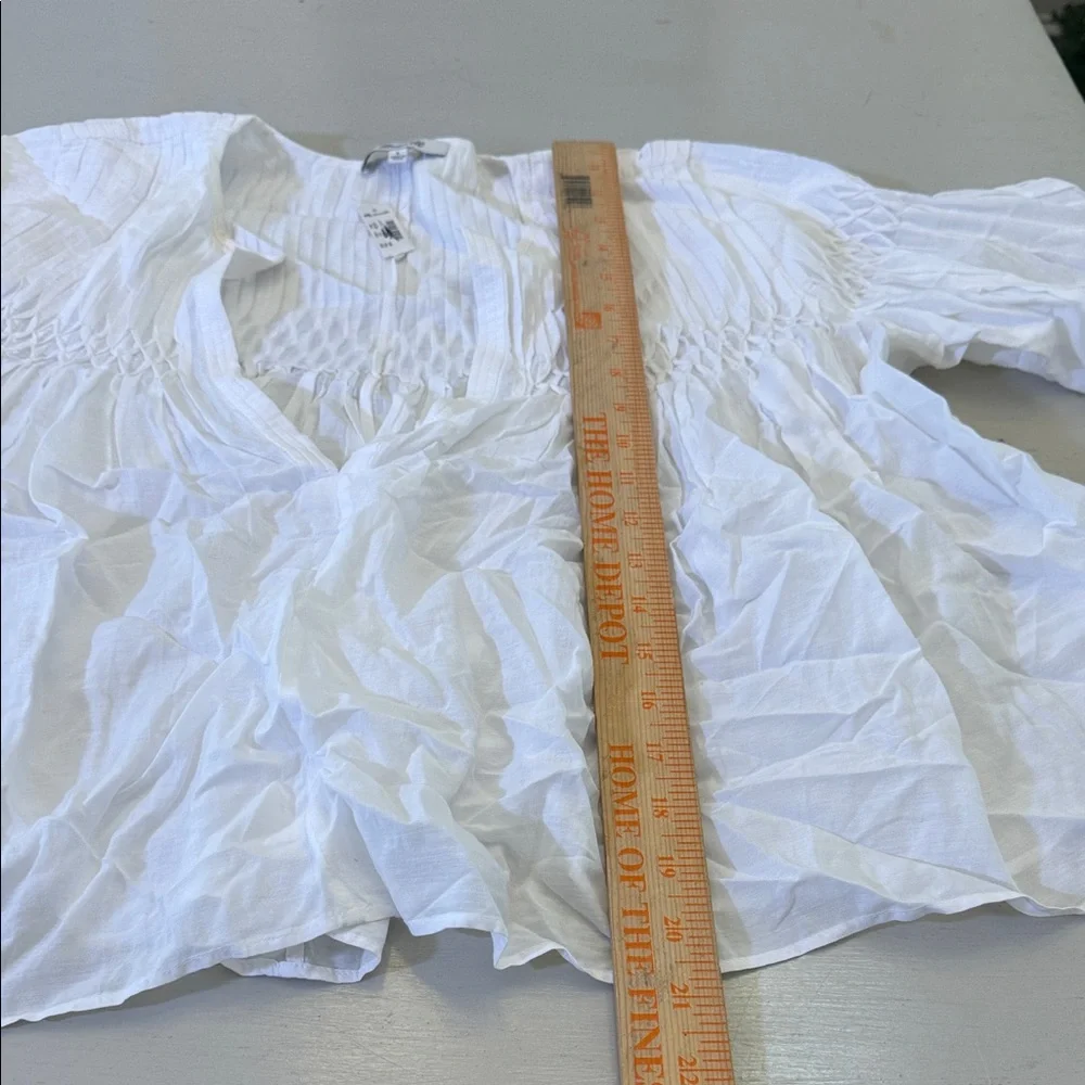 Madewell Pintucked Flutter-Sleeve Top Size L - Picture 4 of 6